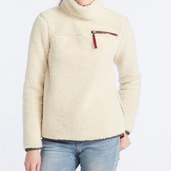 L.L.Bean Signature Funnel Neck Sherpa Fleece Pullover - Picture 2 of 8